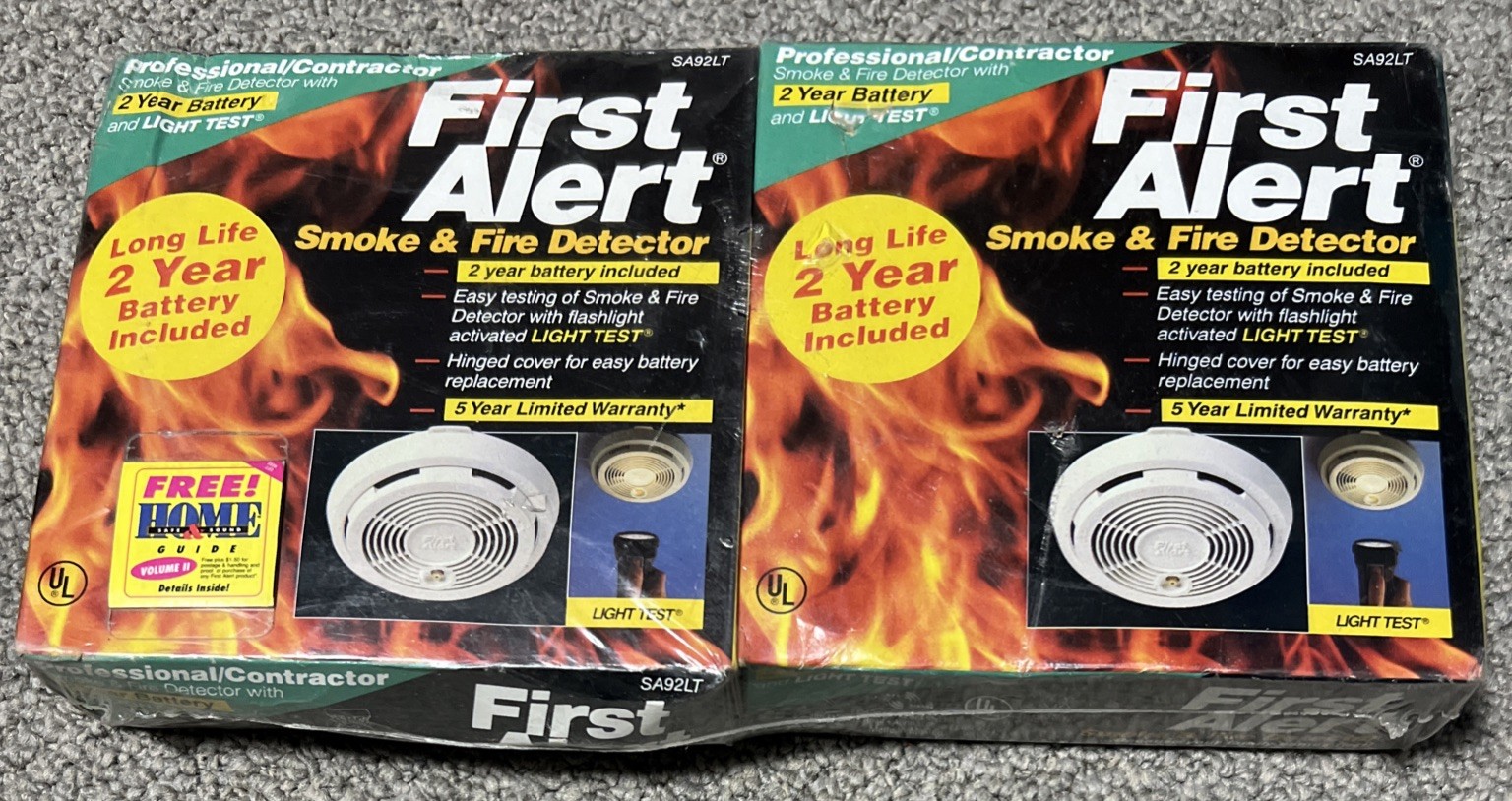 2 Each FIrst Alert Professional Contractor Smoke & Fire Detectors Model SA92LT.