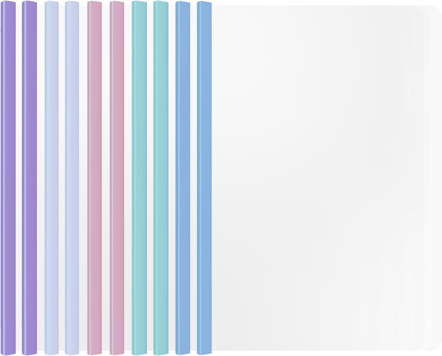 10 Report Folders with Clear Cover and Sliding Bar, A4 and Letter Size Report Co