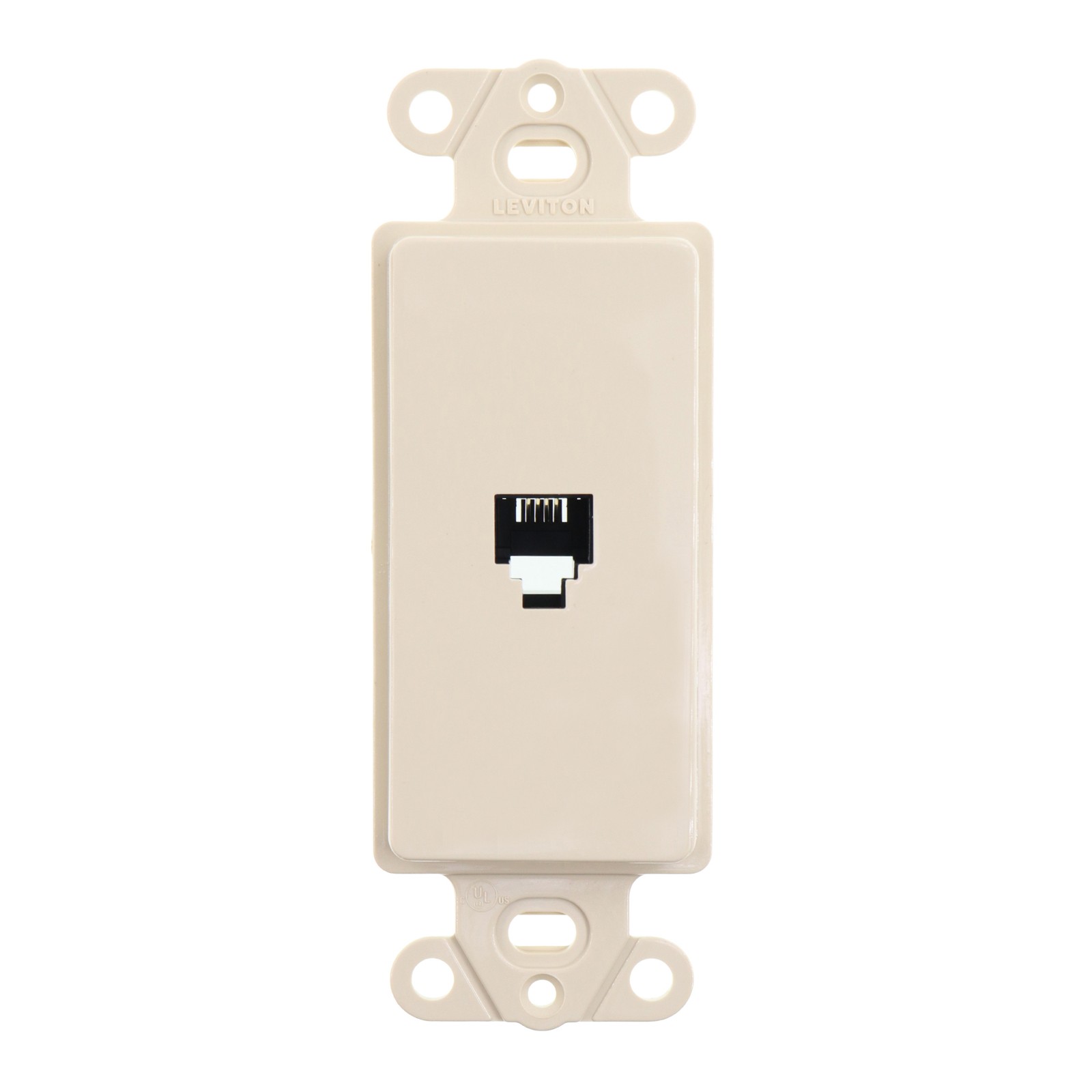 LEVITON 40649-I DECORA MODULAR PHONE VOICE JACK INSERT, 6P4C, IVORY