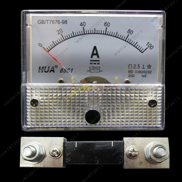 DC 100A Analog Ammeter Panel AMP Current Meter 85C1 Gauge 0-100A DC + Shunt