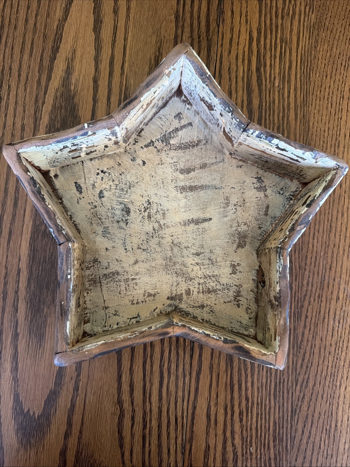 Primitive Rustic Wooden Star Container 10”