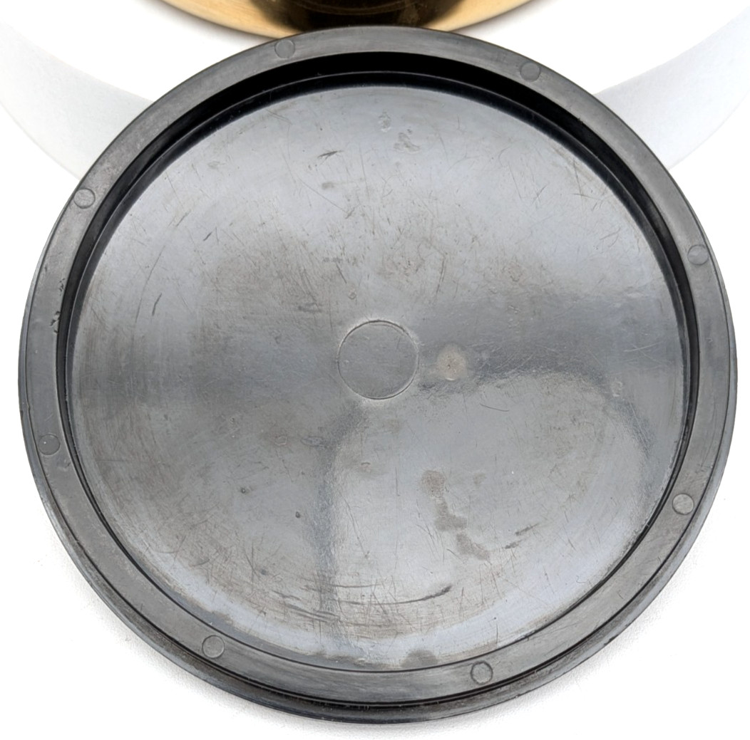 Oneida Brass Trinket Box Black Enamel Lid Birds