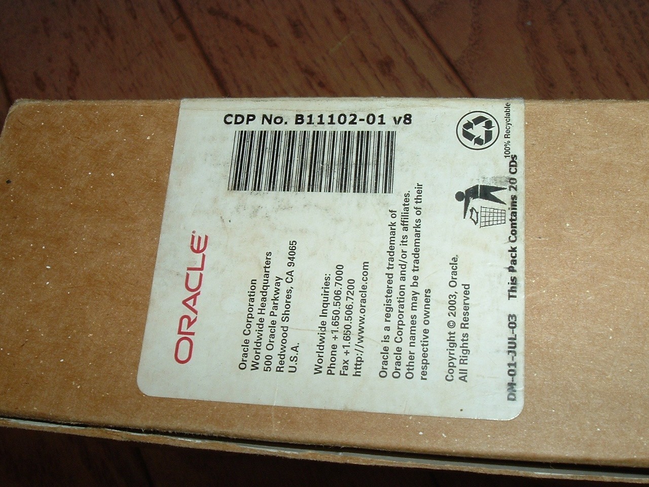 Oracle 9i Database installation CD Pack Release 2 9.2.0.1.0 MS Windows 20 disks