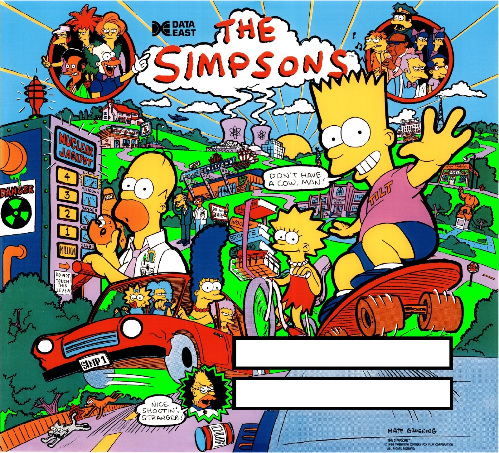 Data East Simpsons Pinball Machine Translite