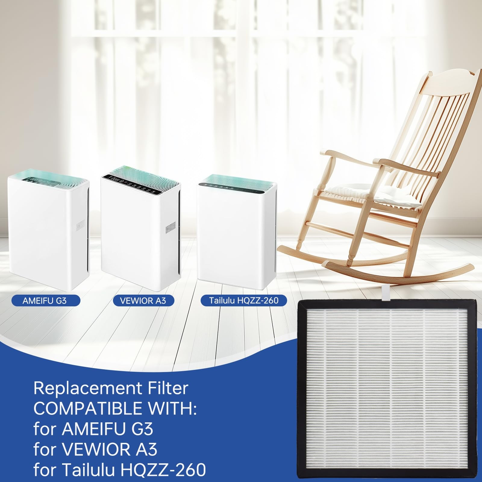 G3 Replacement Filter 2 Pack for AMEIFU G3, Compatible with VEWIOR A3