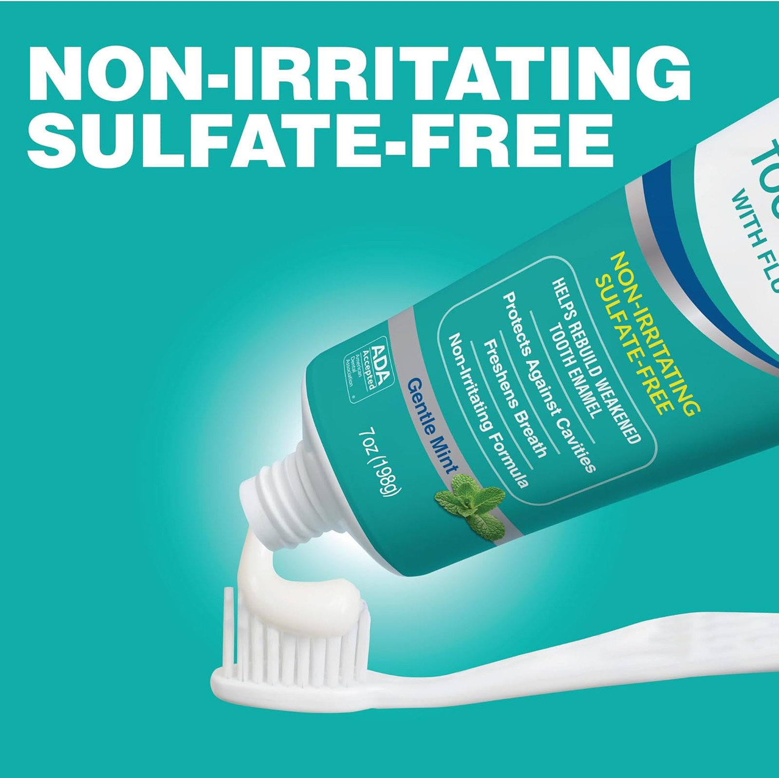Toothpaste Sensitive Teeth Gums Fluoride 7 Ounce Gentle Mint Sulfate-Free