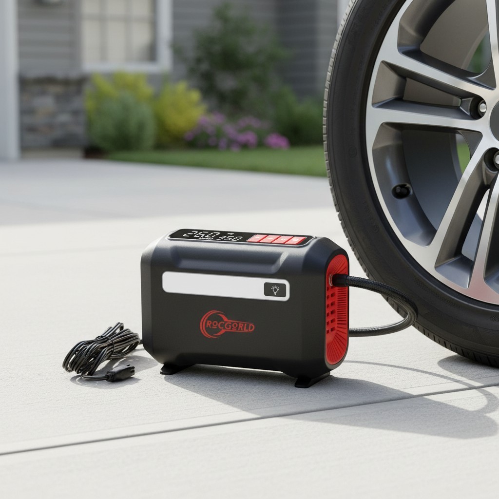 R8 12V Portable Tire Inflator - Fast 40L/Min Air Compressor with LED Display