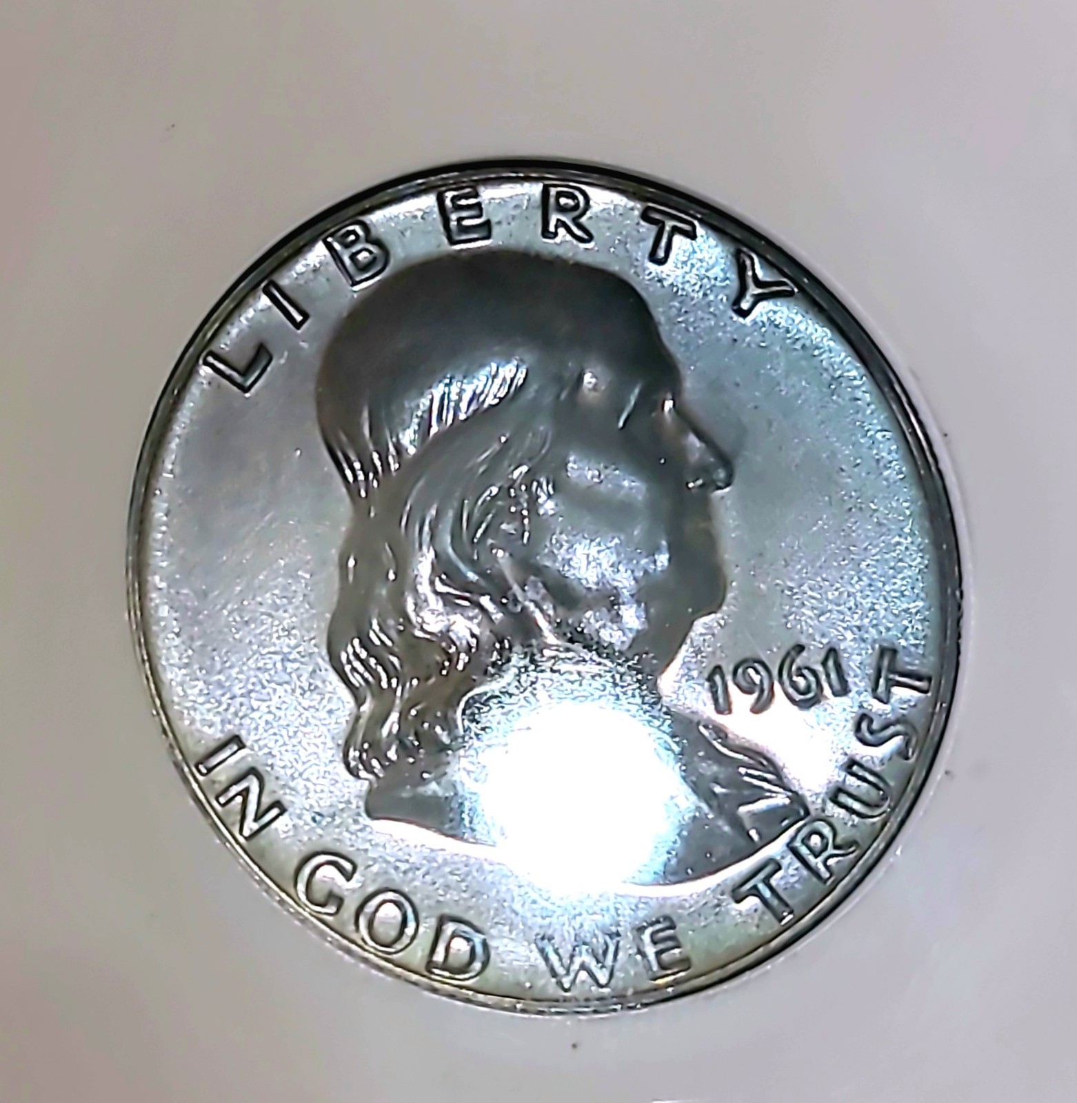 1961-P Franklin Half Dollar 50c MS70  100%tone Certified Proof