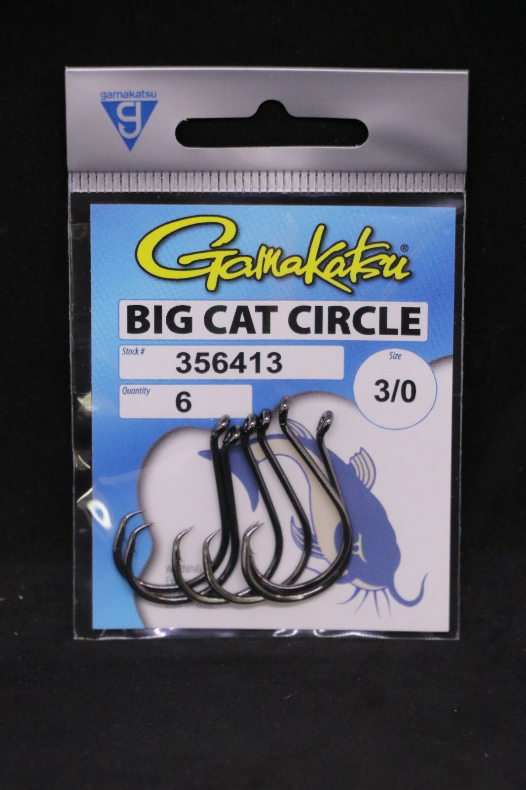 Gamakatsu Big Cat Circle Hook - Size 3/0 - Pack of 6 - Catfish Hooks