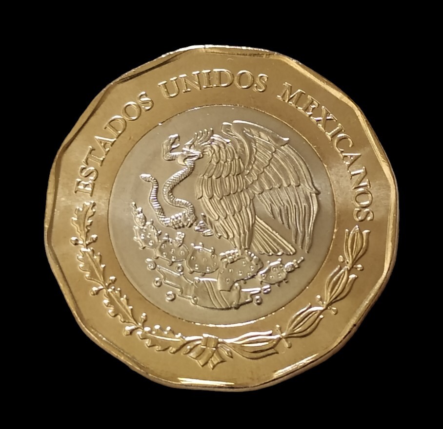 $20 Pesos Bicentenario de la Marina de Mexico con base y mini cartel