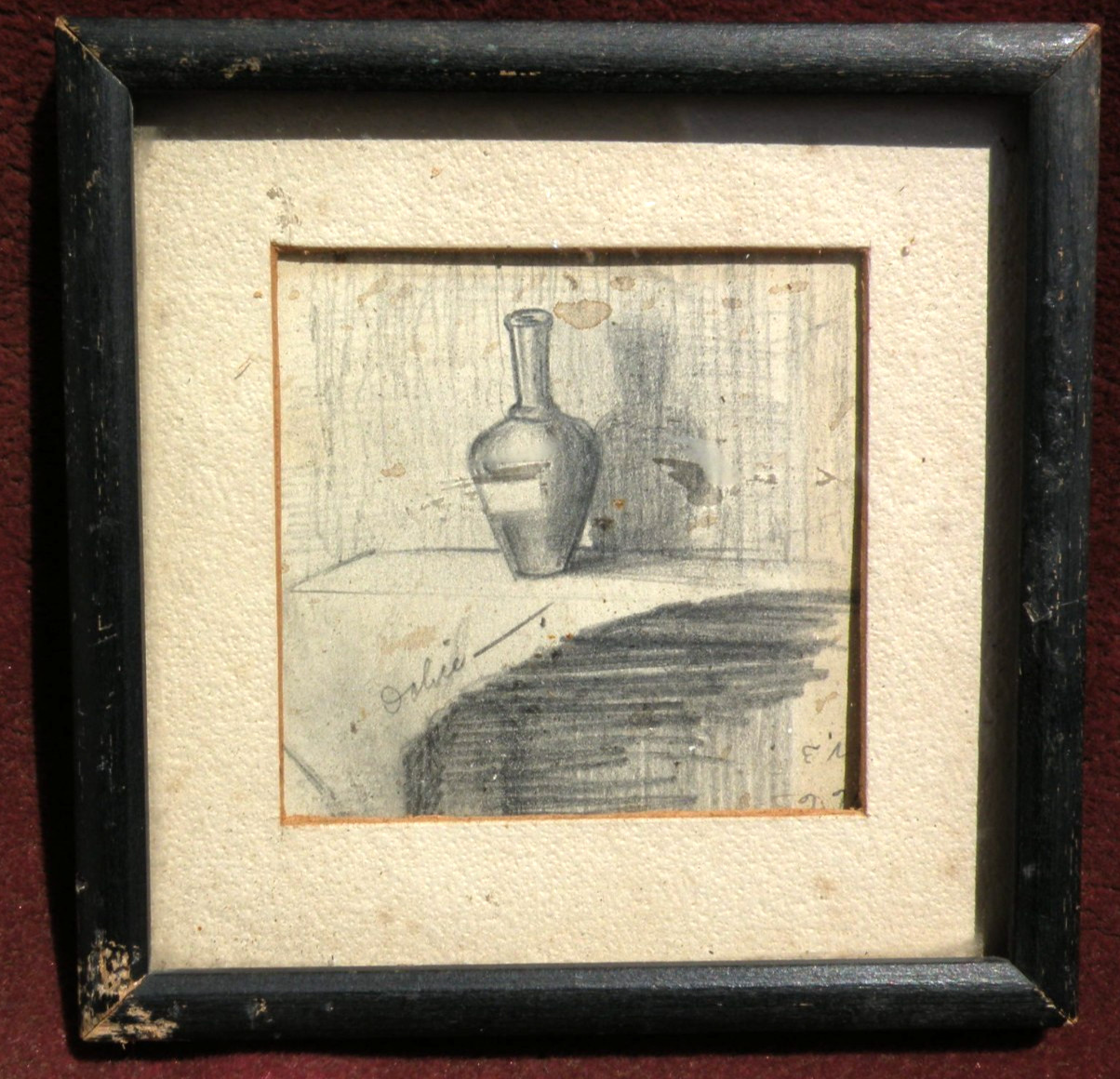 Leon Dolice 1892-1960 small pencil drawing still life by New York artist