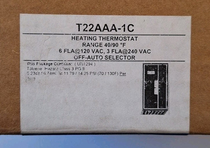 Johnson Controls T22AAA-1C Heating Line Voltage Thermostat NEW