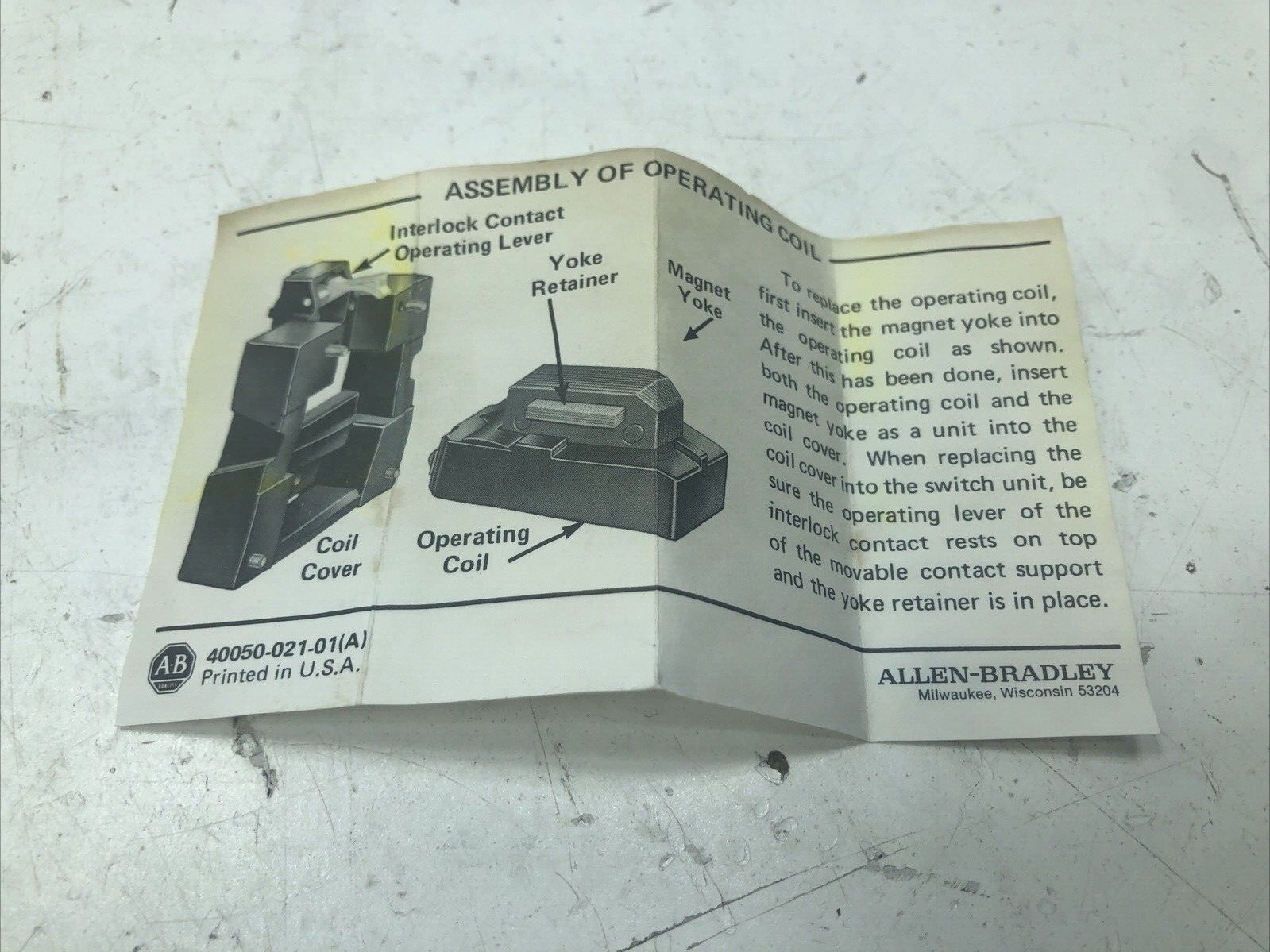 Allen-Bradley 70A562 Operating Coil