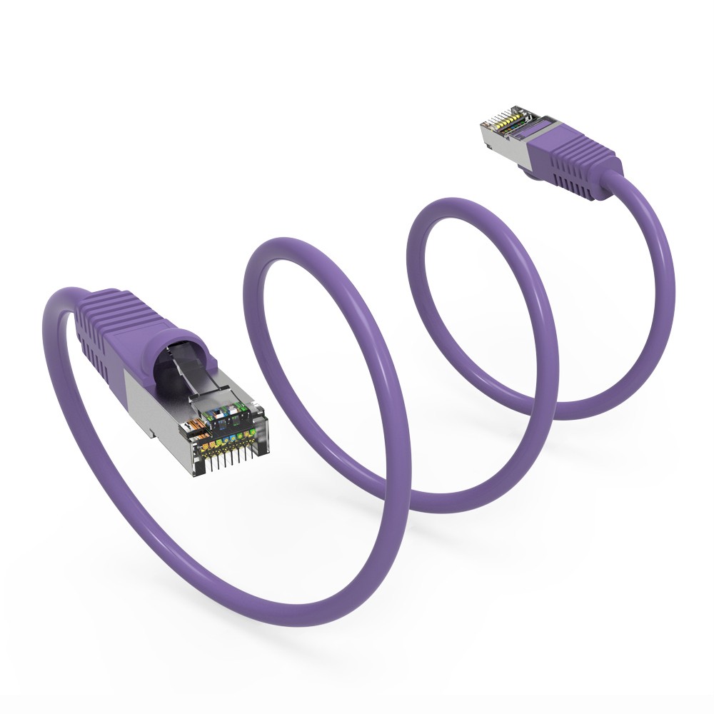 200Ft CAT6 Shielded (SSTP) Ethernet Network Booted Cable Purple