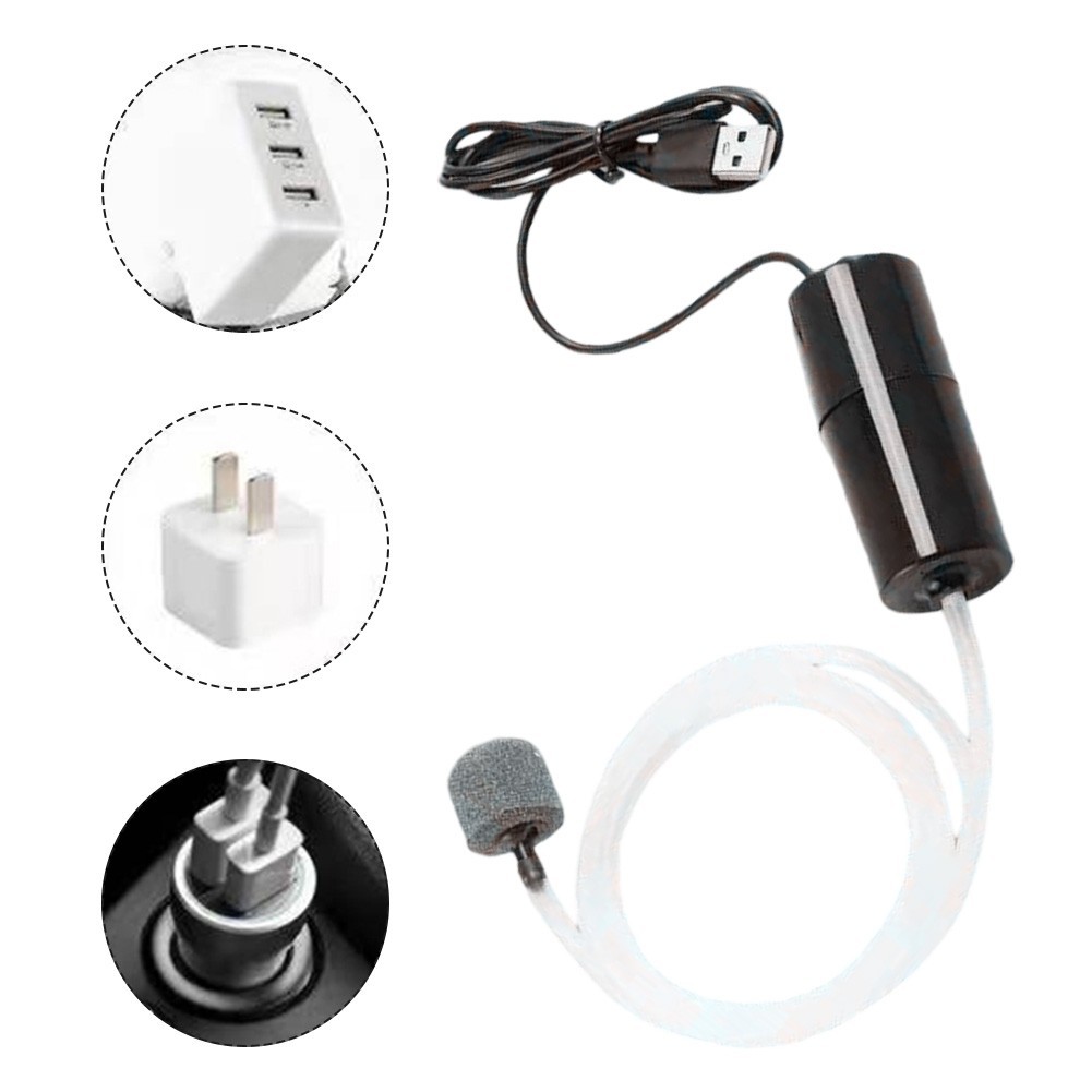 Essential Aquarium Oxygen for source Compact USB Silent Pump for Fish Care