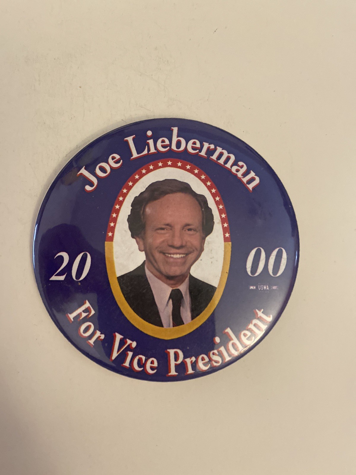 Joe Lieberman For Vice President 2000 Pin Back Button P49