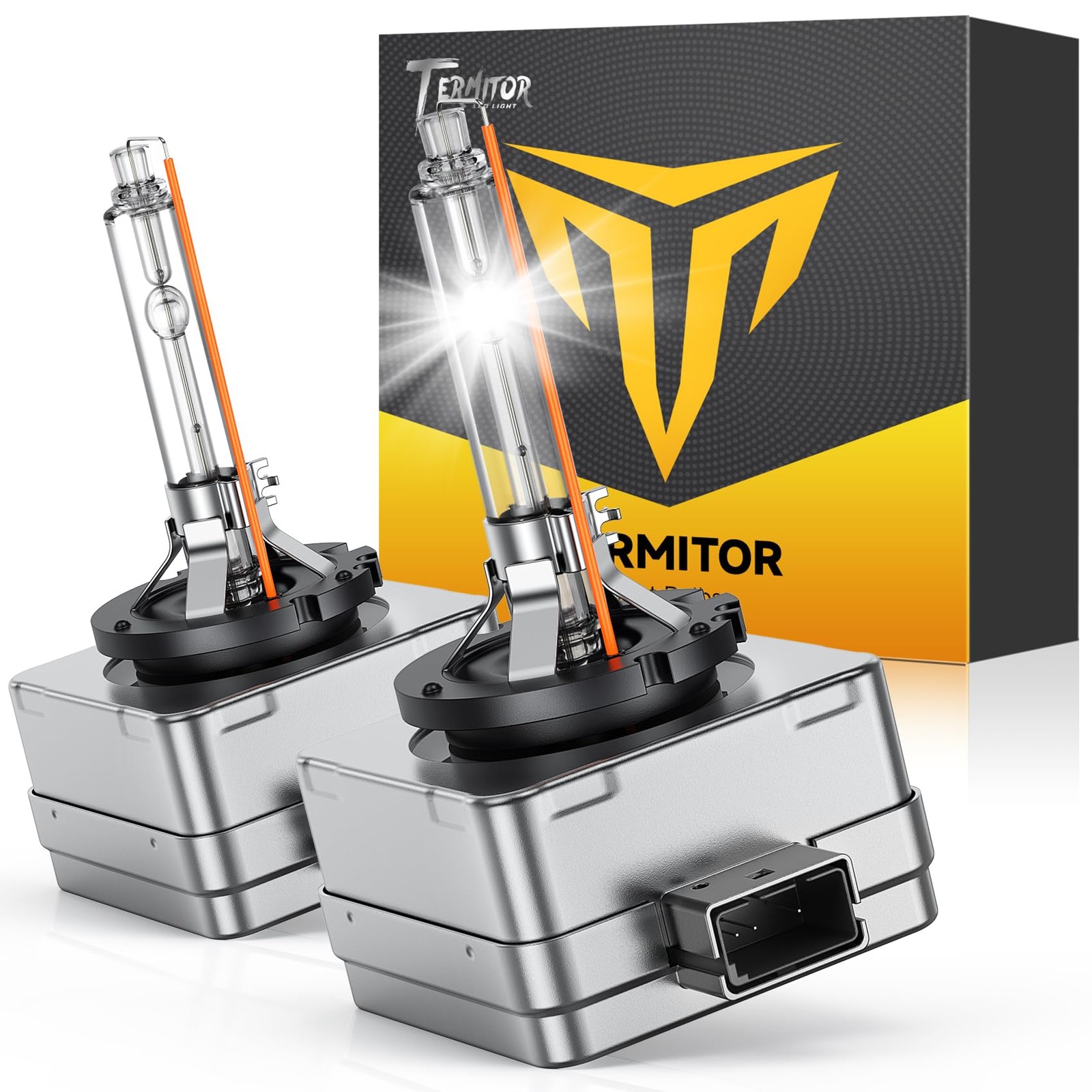 HID Headlight Bulbs 800% Brightness 6000K Cool White, IP68, Pack of 2