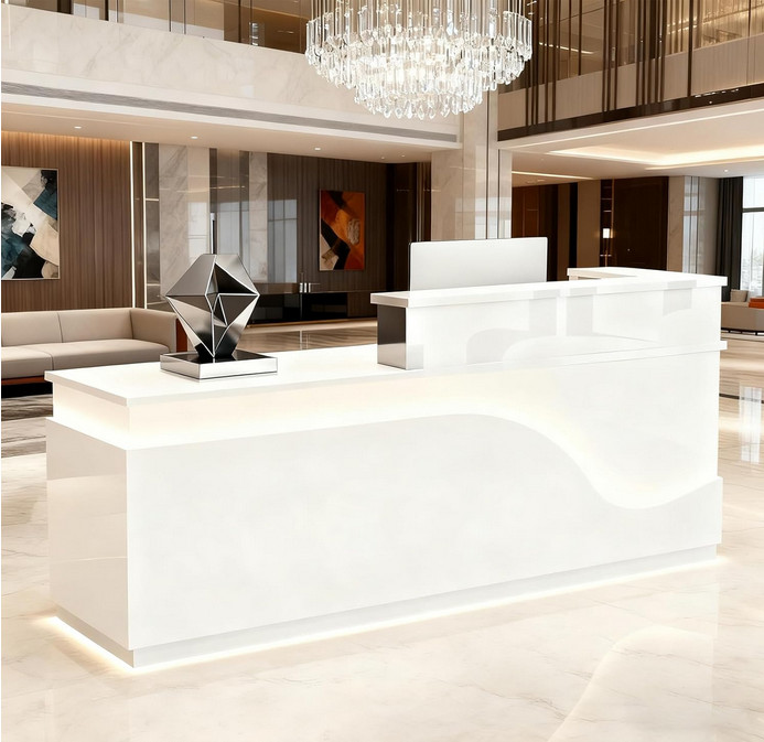 Modern Reception Front Desk Counter for Checkout, Lobby, Beauty Salon