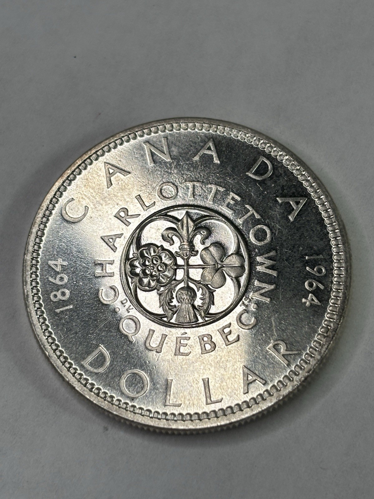 1964 Canadian Silver Dollar - 100 yr coin - Quebec - 80% Silver BELOW MELT
