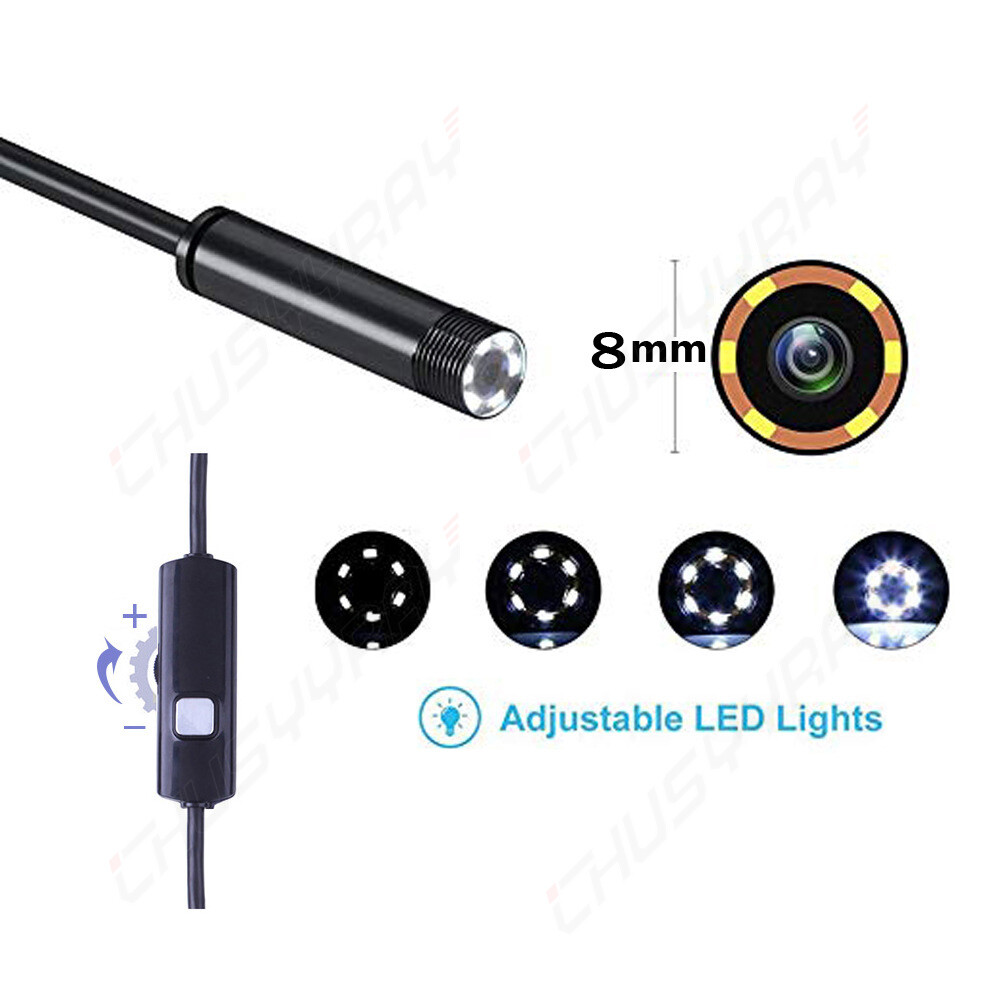 7mm 2in1 Waterproof USB Endoscope Borescope Snake Inspection Camera Android PC