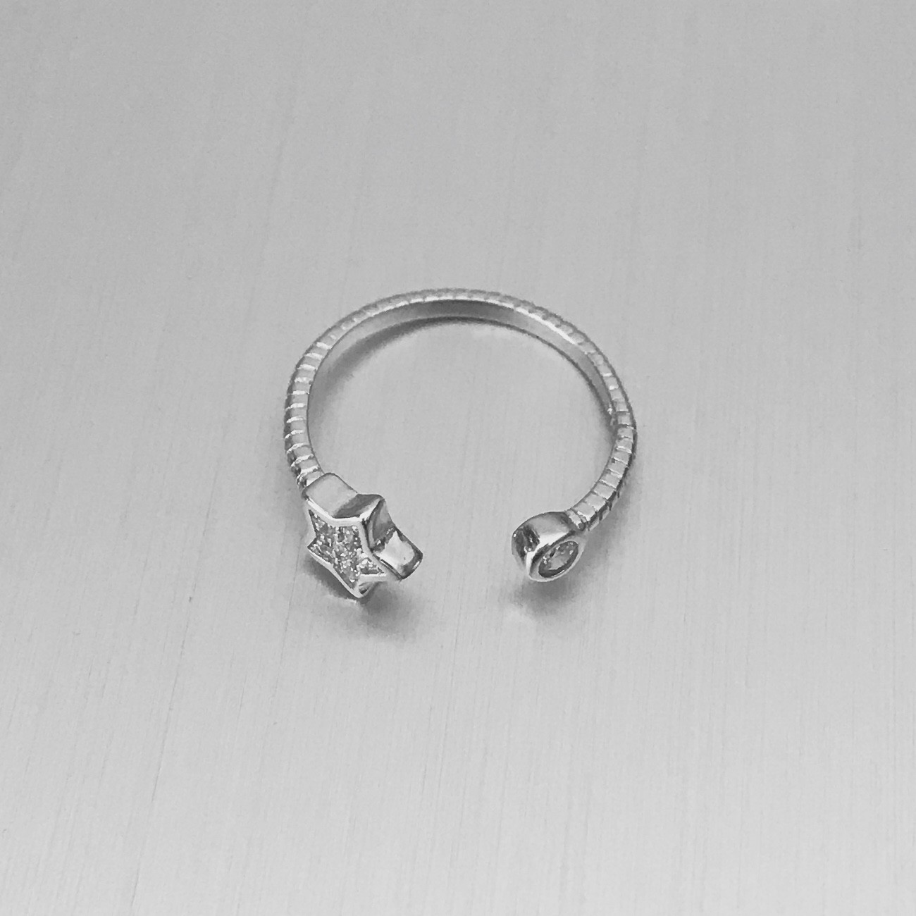 Sterling Silver Star CZ Toe Ring, Star Silver Rings, Celestial Ring