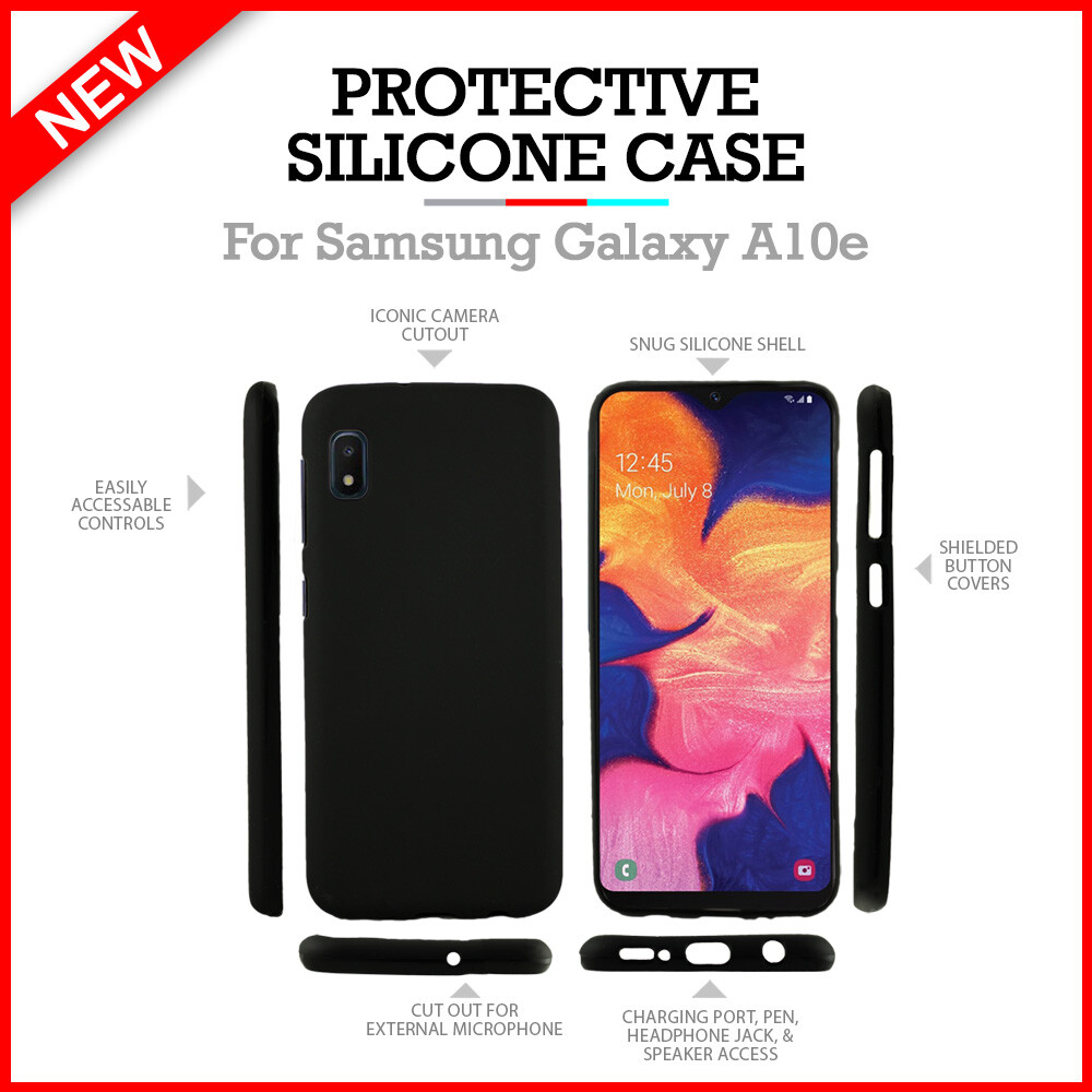 B2G1 Free Slim Shockproof Lightweight Rubber Case for Samsung Galaxy A10e BLACK