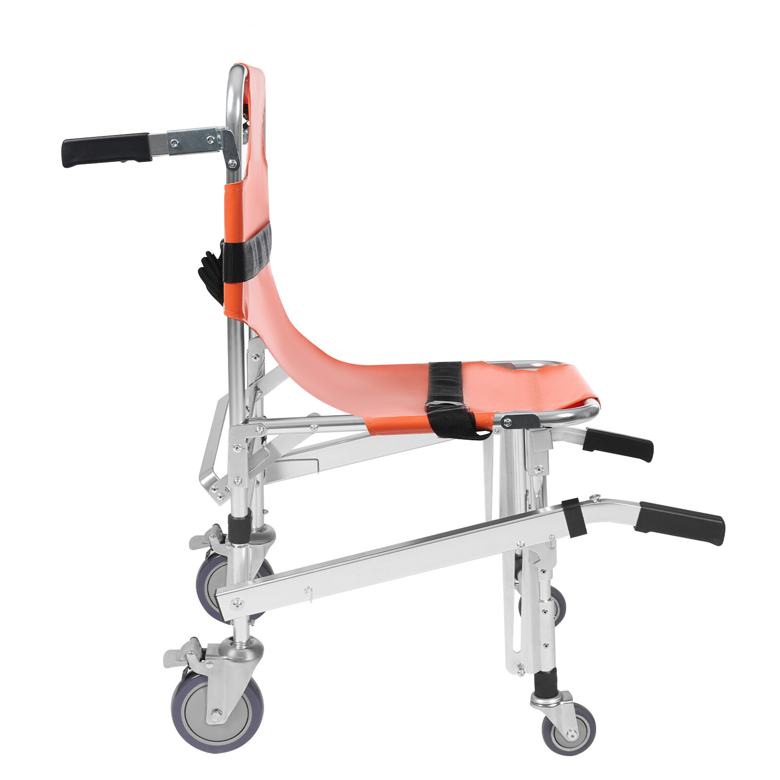160kg Load Emergency Stair Climbing Wheelchair Foldable Transport Chair Orange