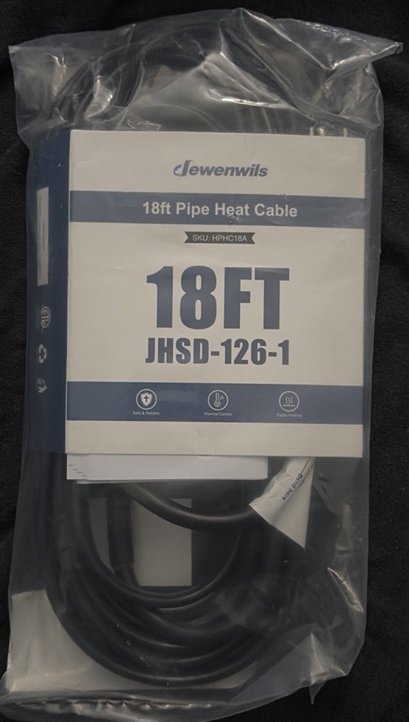 DEWENWILS 18 ft Heat Cable for Pipe Freeze Protection Cable Build in Thermostat