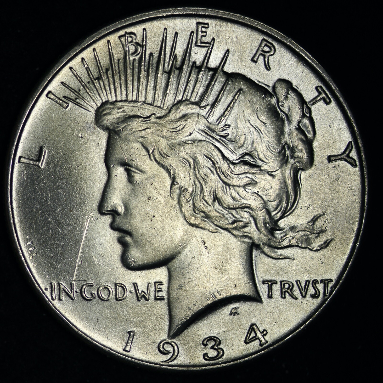 1934 Peace Silver Dollar CHOICE BU E393 JMG