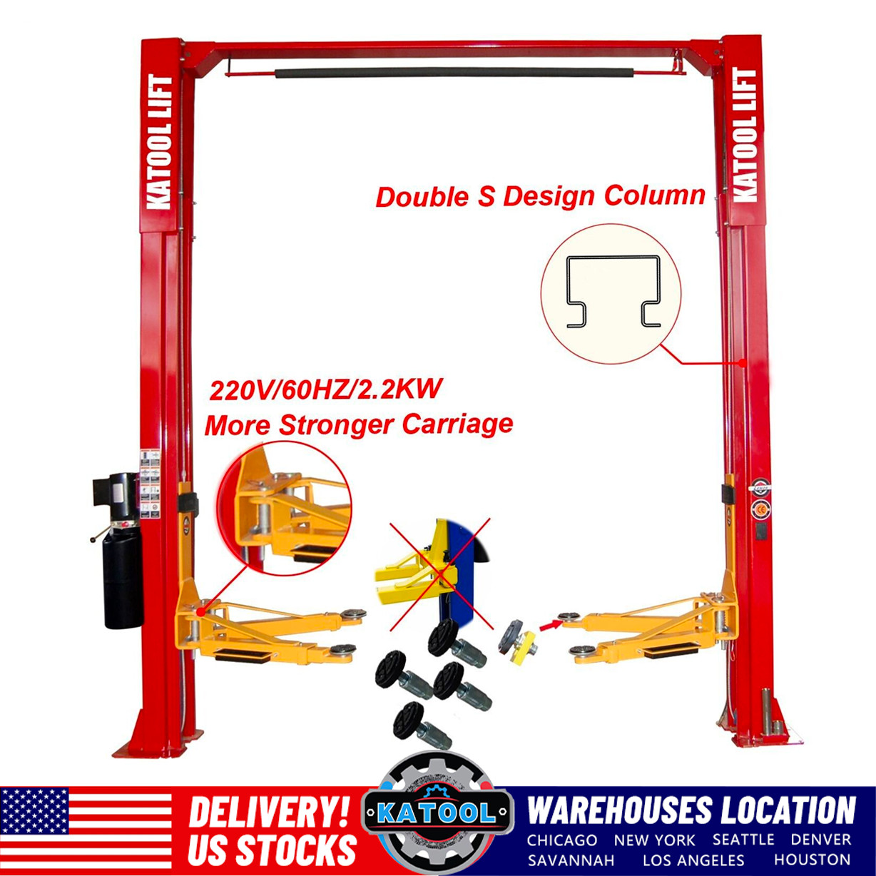 2 Post Lift 11000lbs Two Post Lift Auto Lift Auto Hoist 2-Post Car Lift Shipping
