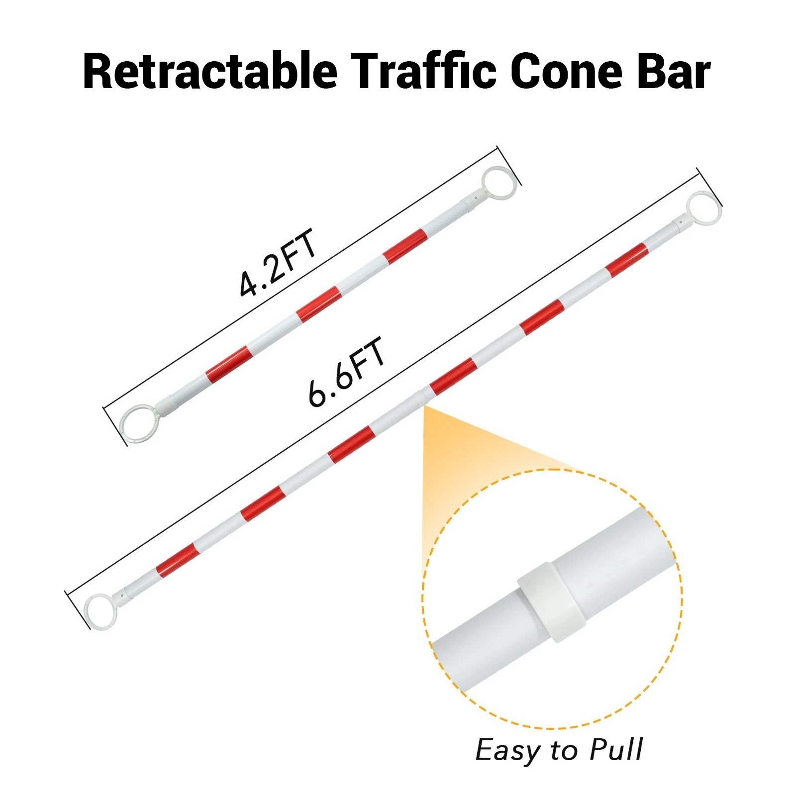 25 Retractable Cone Barrier Bars Adjustable High-Visibility Traffic Barricades