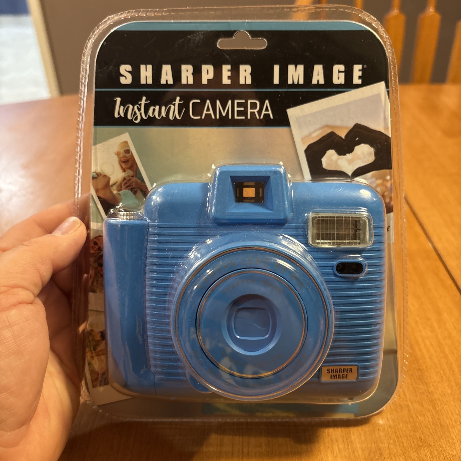 SHARPER IMAGE Instant Camera with Flash, Model 1009078 NEW SEALED - BLUE