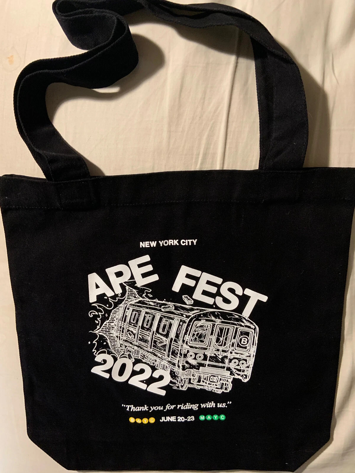Ape Fest 2022 NYC Limited Tote Bag Bored Ape Yacht Club BAYC MAYC Subway Graphic