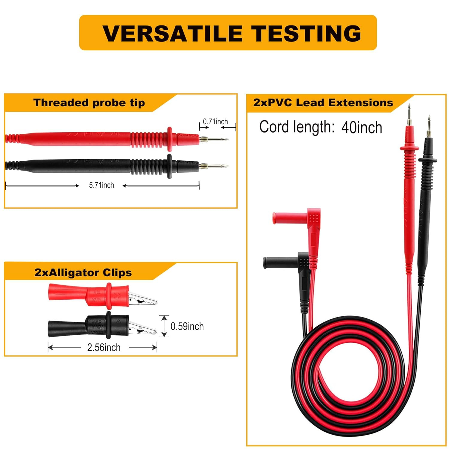 KIT-14 Test Lead Set,Compatible with Fluke Ideal Simpson Mprobe/Compatible wi...