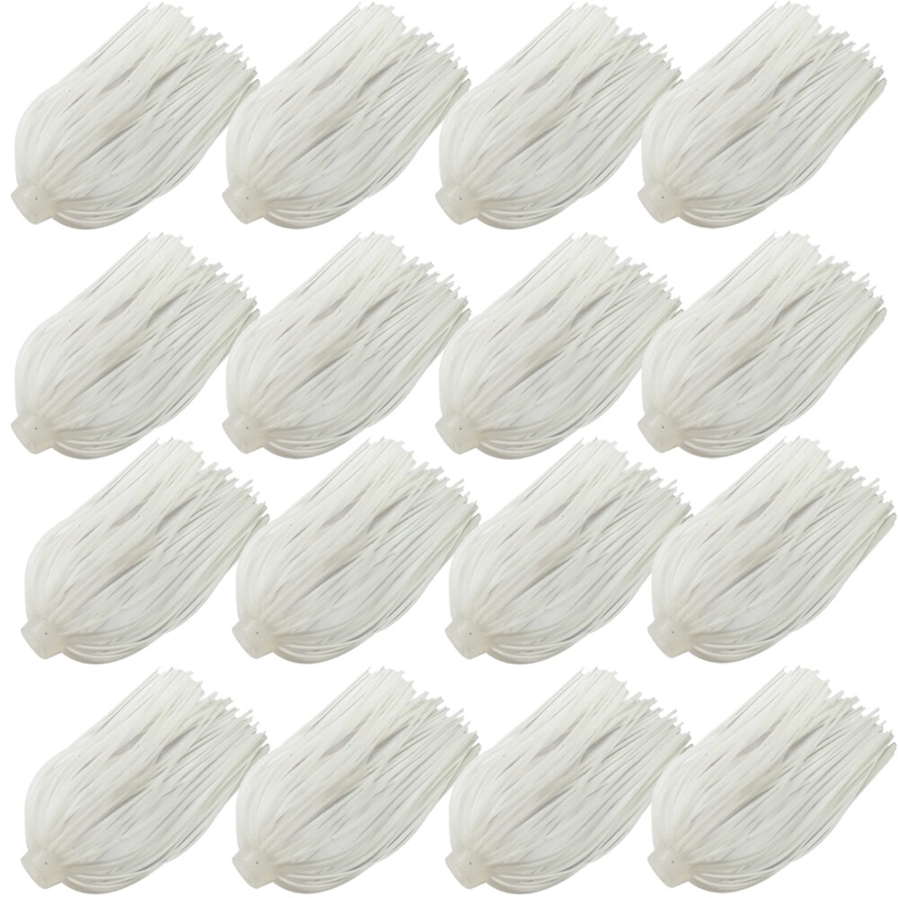 20PCS PURE WHITE DIY Spinner Buzz Bait Fishing Silicone Skirts for lures NEW