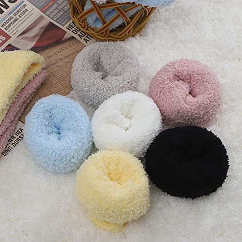 Womens Fuzzy Socks Microfiber Soft Cozy Warm Slipper Sleeping Slipper Socks-a