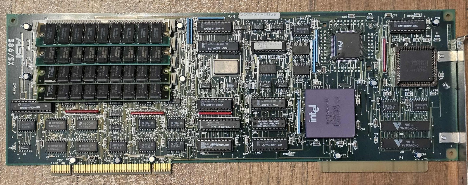 Clean Working Intel 386 SX 16 mhz Card CPU w/ 4MB Ram AST RESEARCH Board & CPU