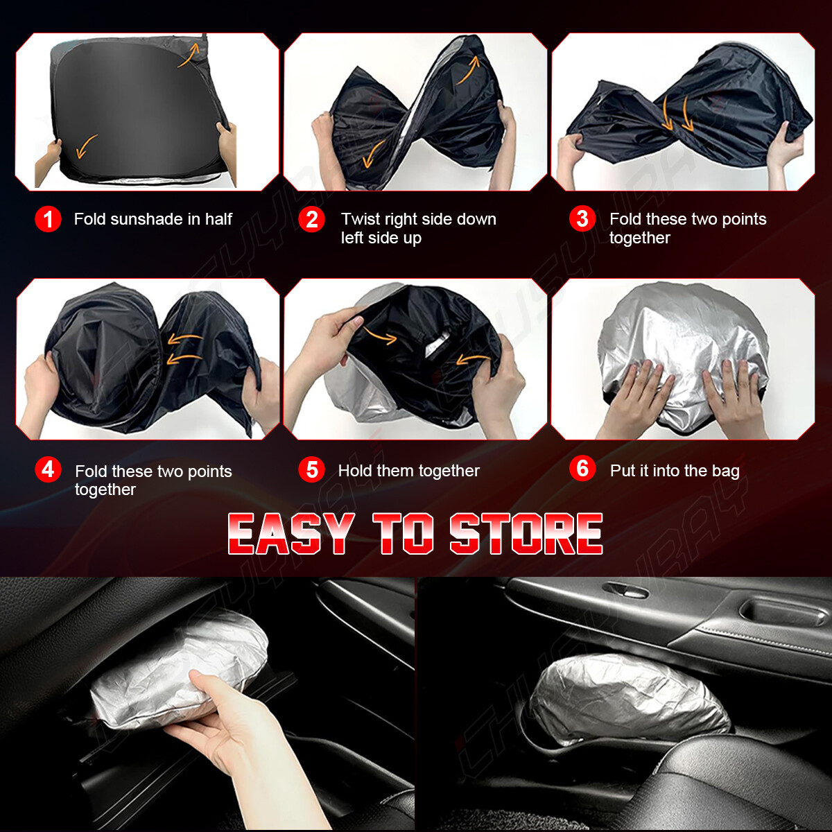 For Chevy Silverado Foldable Sun Visor Shade Windshield Window Cover UV Block 1