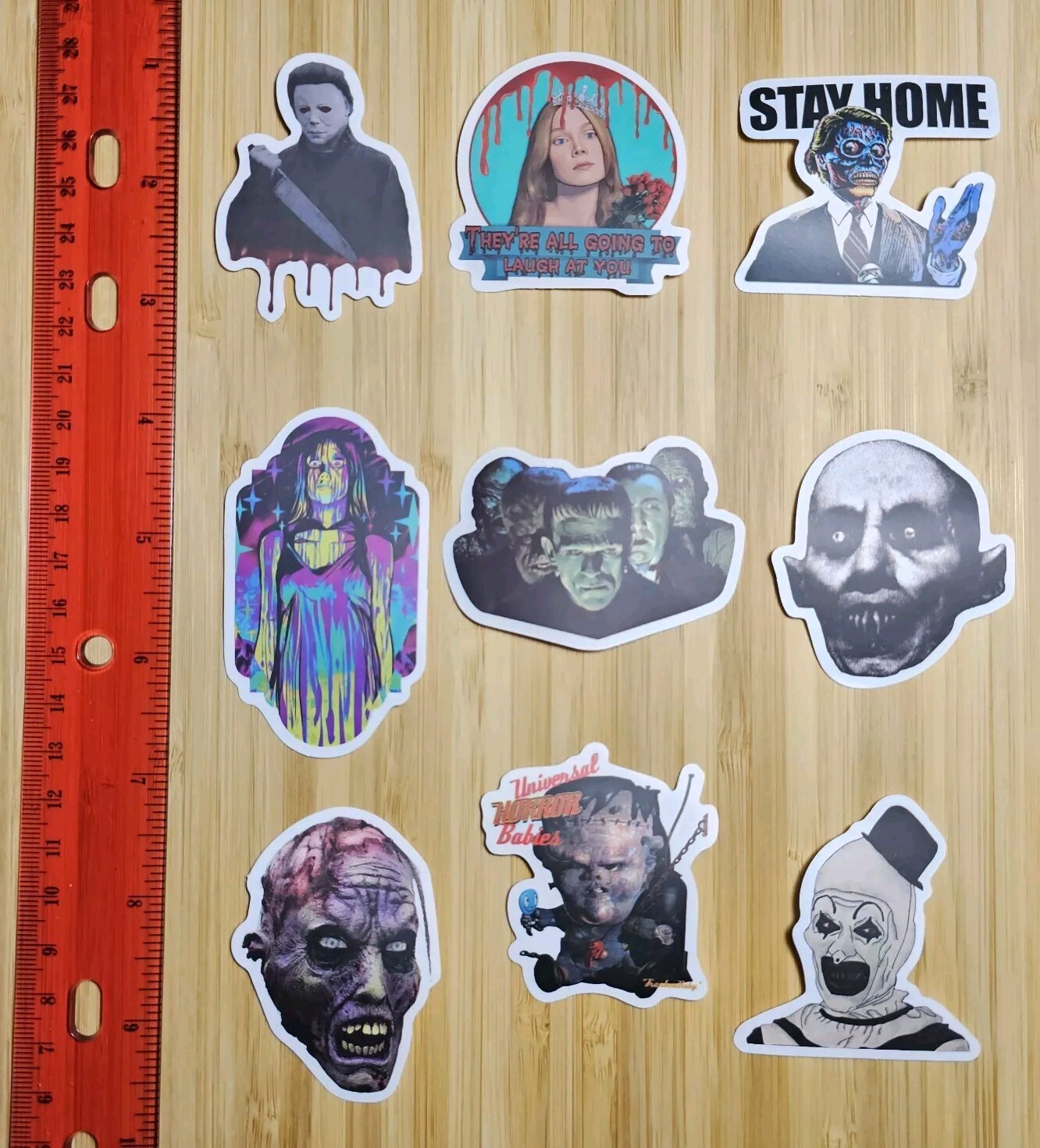 HORROR S75 MONSTER PSYCHO CREEPY VILLIAN FUN PARANORMAL MOVIE CLOWN STICKERS LOT