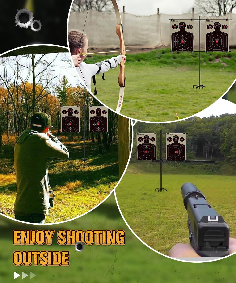 Ardier Adjustable Shooting Target Stand with 5-Prong Base, Medium, Black