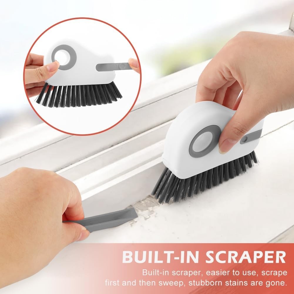 2Pcs 2 in 1 Groove Cleaning Brush, Window Track Cleaning Tools with Hidden Scrap