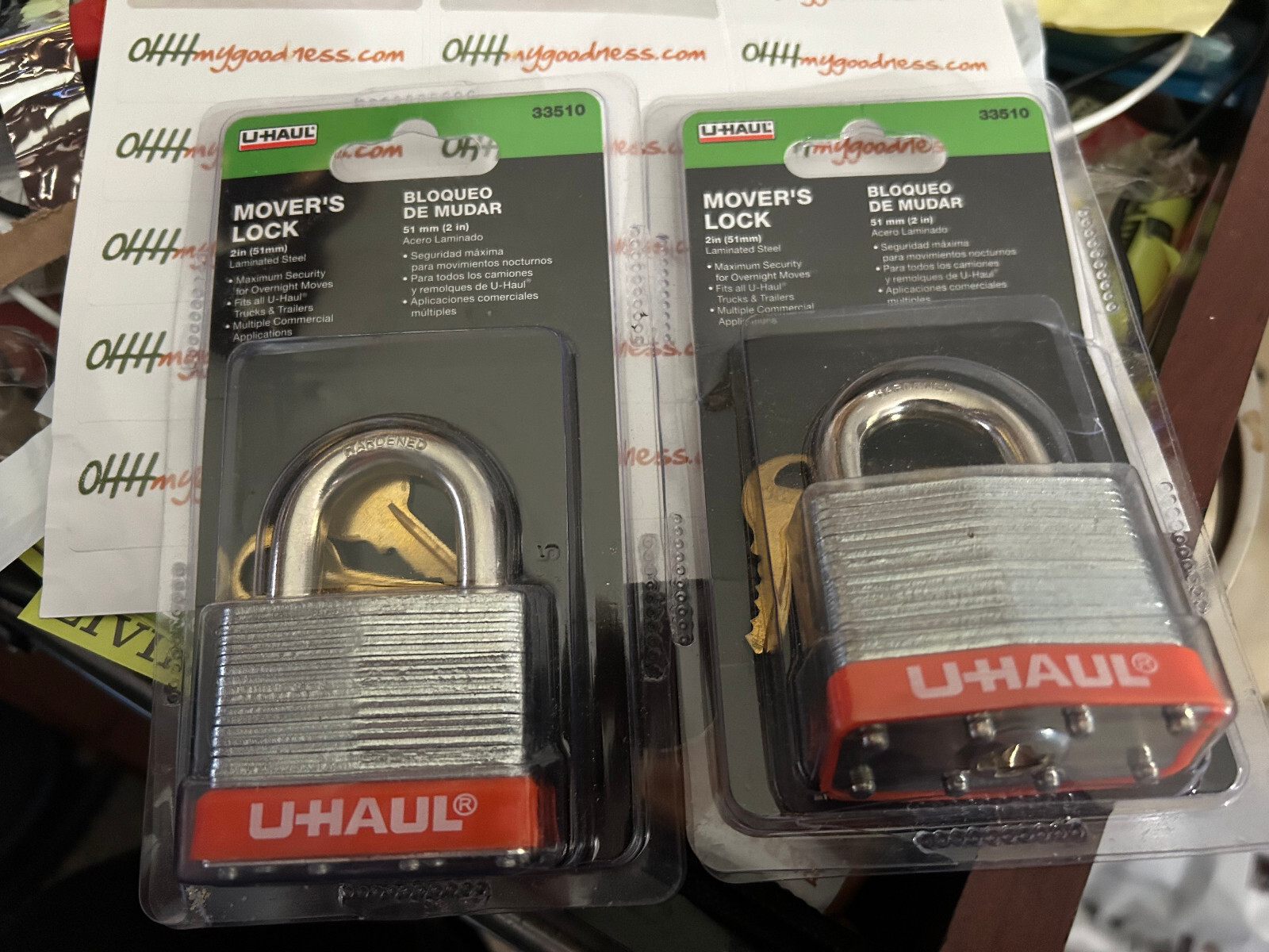 U Haul MOVER'S PADLOCKS 2" Laminated Steel in Unopened Packaging - NEW