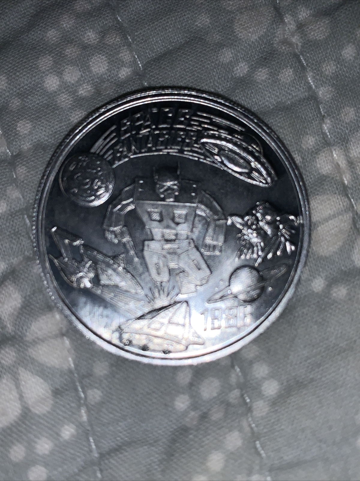 1988 SPACE Fantasies Aluminum High Relief Mardi Gras Doubloon