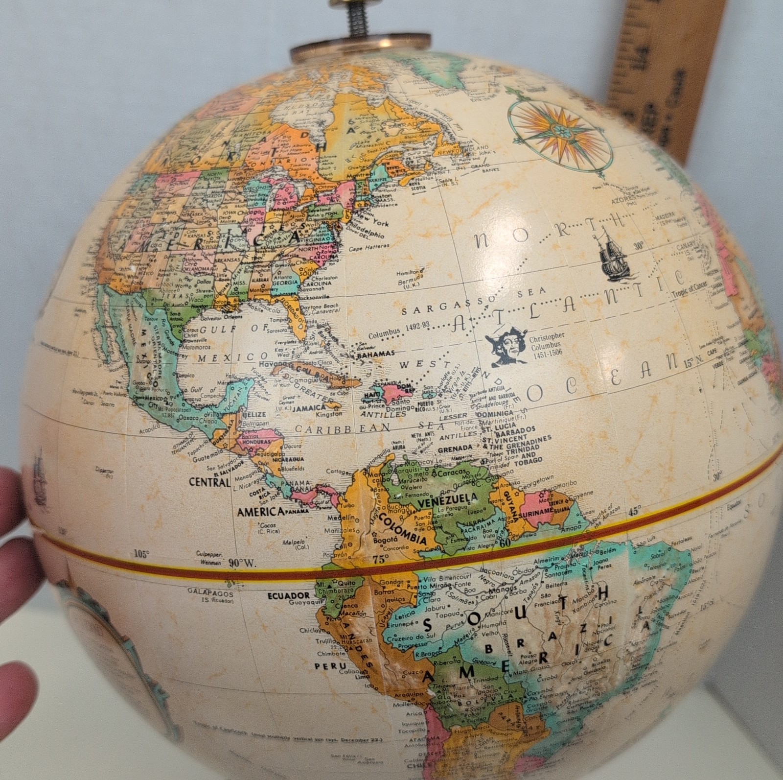 Replogle World Classic 9 Globe Weather Station Barometer Thermometer Hygrometer