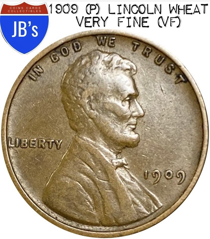 1909 (P) Lincoln Wheat Cent Penny 1c - VERY FINE (VF)