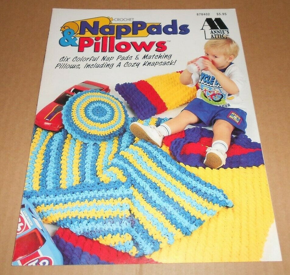 1995 ANNIES ATTIC PATTERN LEAFLET CROCHET NAP PADS AND PILLOWS 878402