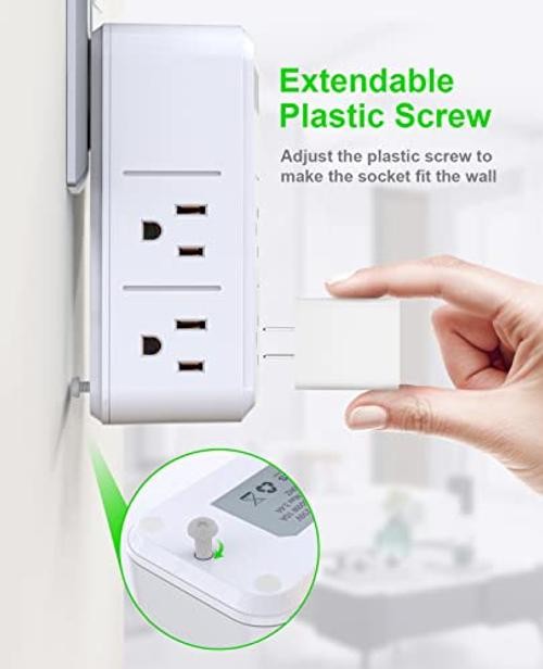 Multi Plug Outlet Extender Surge Protector 1700J, Wall Power Strip with 1 Pack