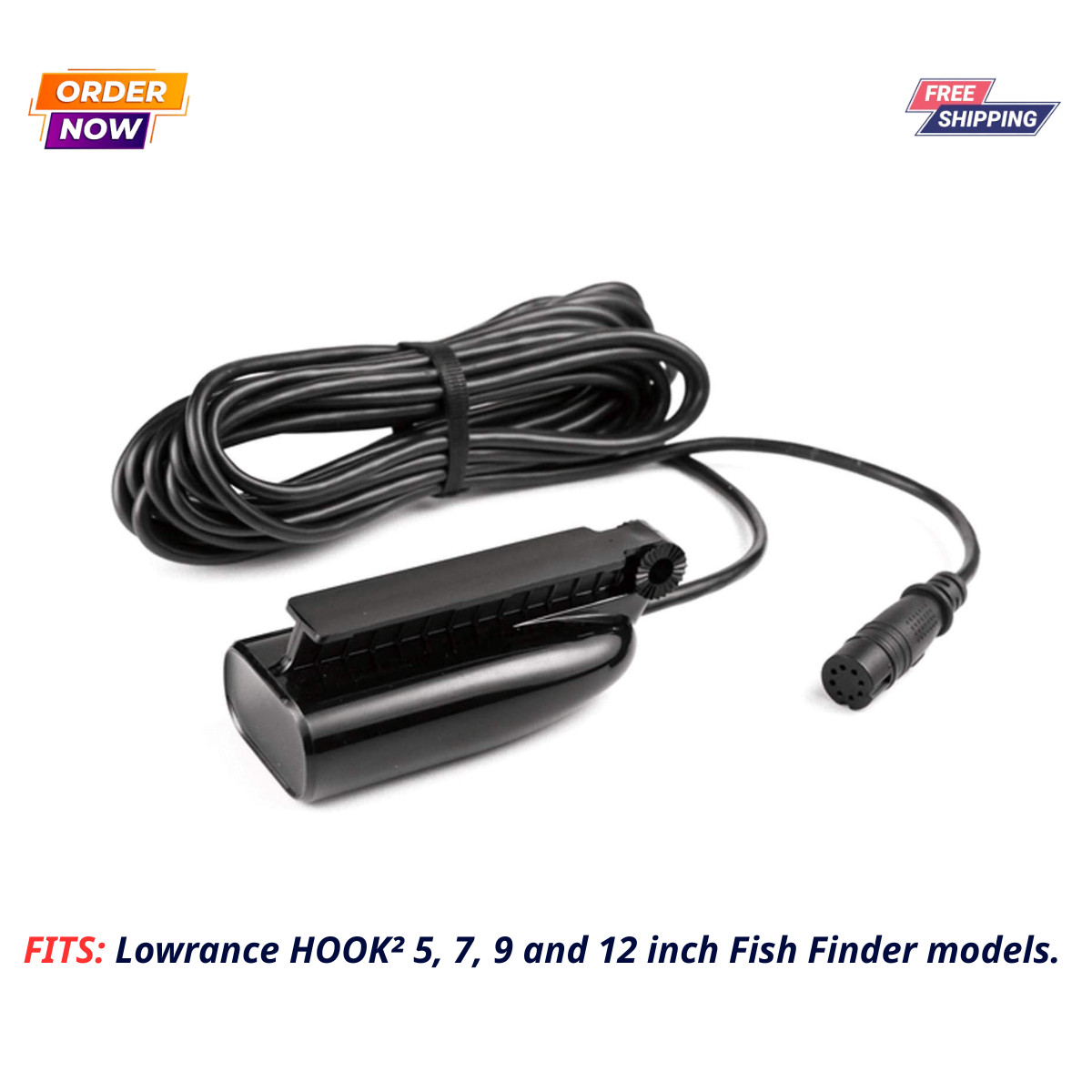 SplitShot Skimmer Transducer Fit Lowrance HOOK2 5 7 9 12 Fish Finder CHIRP Sonar
