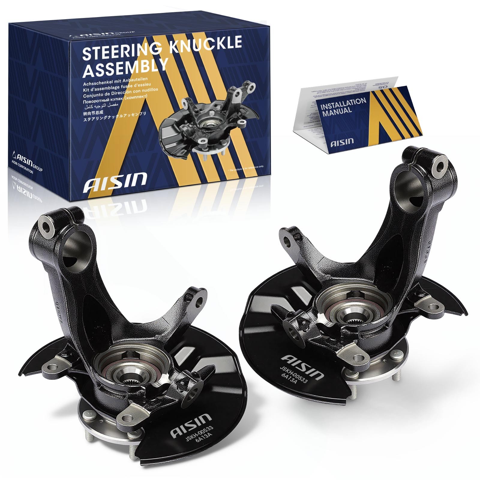AISIN Qty(2) Front Steering Knuckle Assembly for Honda Civic 2016-2021