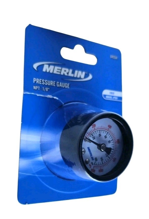 MERLIN 160 PSI, 1/8 in. NPT Dry Pressure Gauge